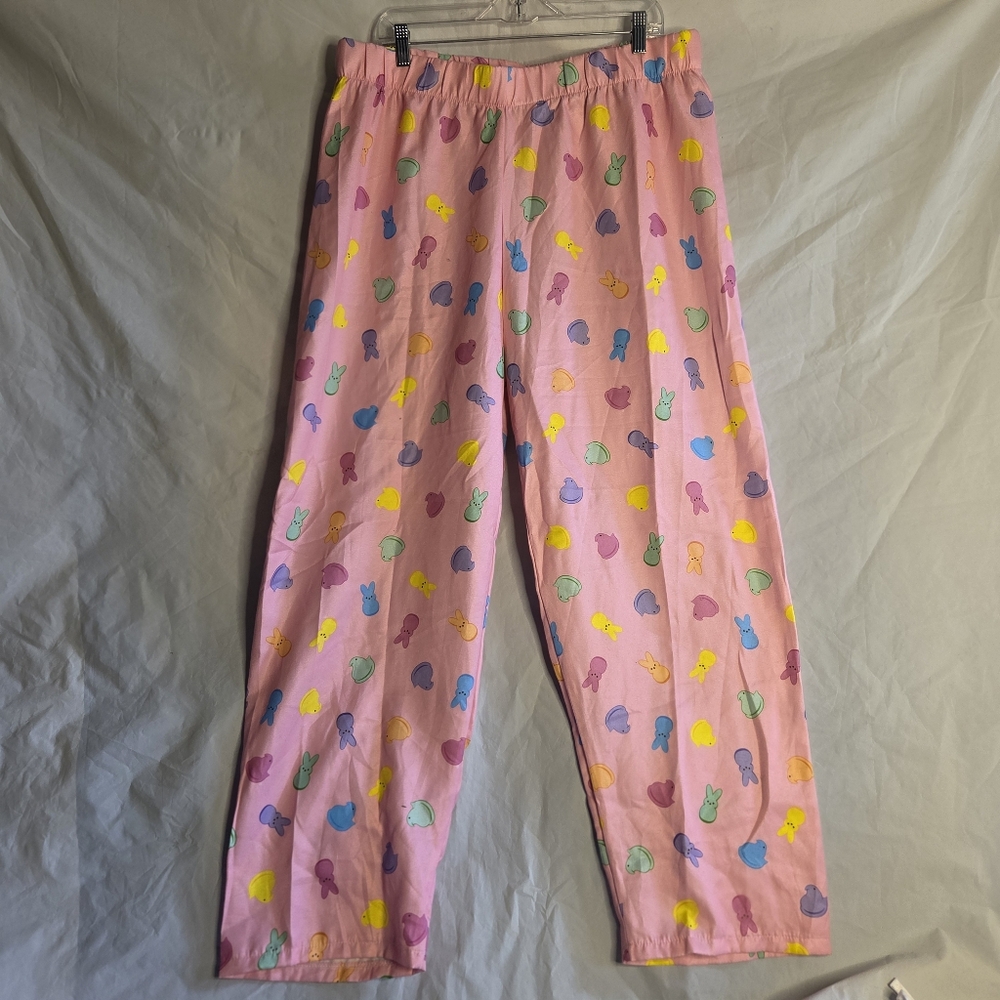 Cozy Peeps Pink and Yellow Pajama Bottoms with Elastic Waistband